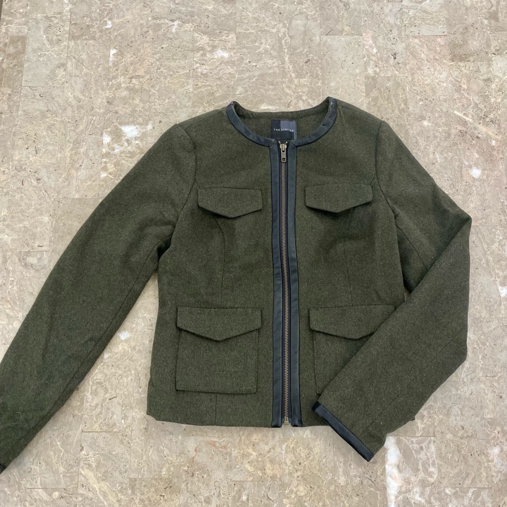The Limited Green Zip Front Jacket Size XS